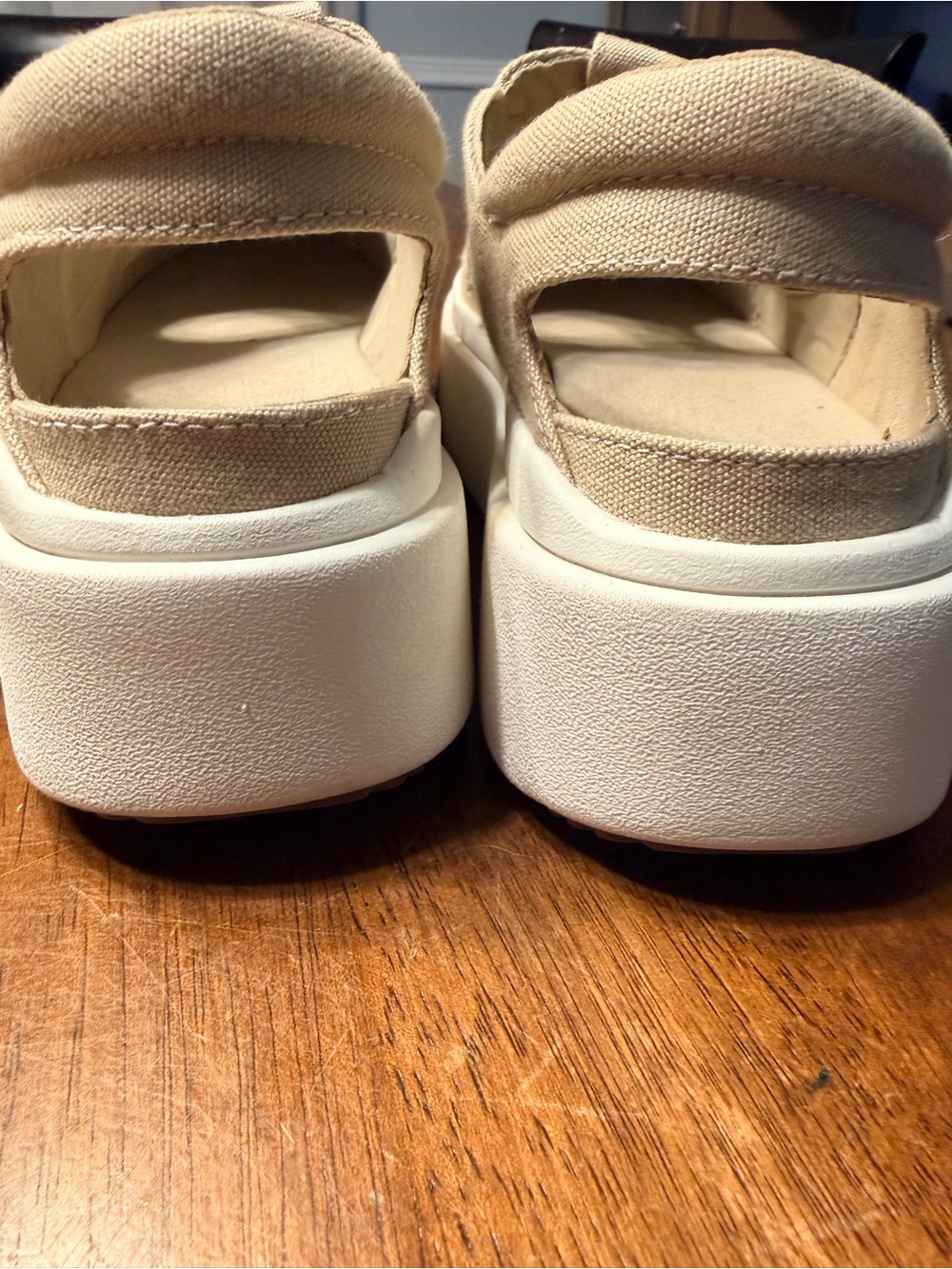UGG Women's Tan Canvas Platform Mary Jane Slingback - Picture 9 of 14
